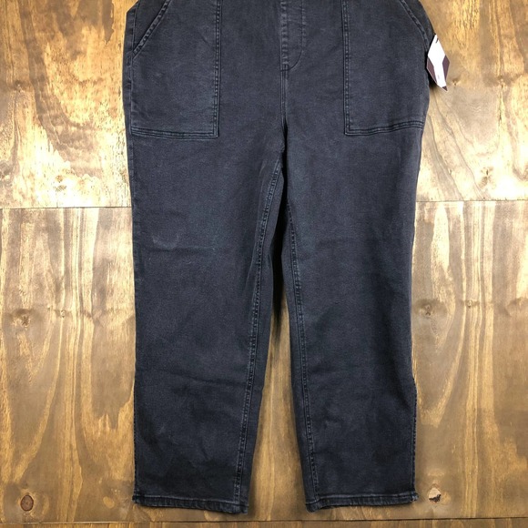 Ava & Viv Black Overalls Adjustable Straps Side Zip Stretch Size 18W NEW - Picture 2 of 15